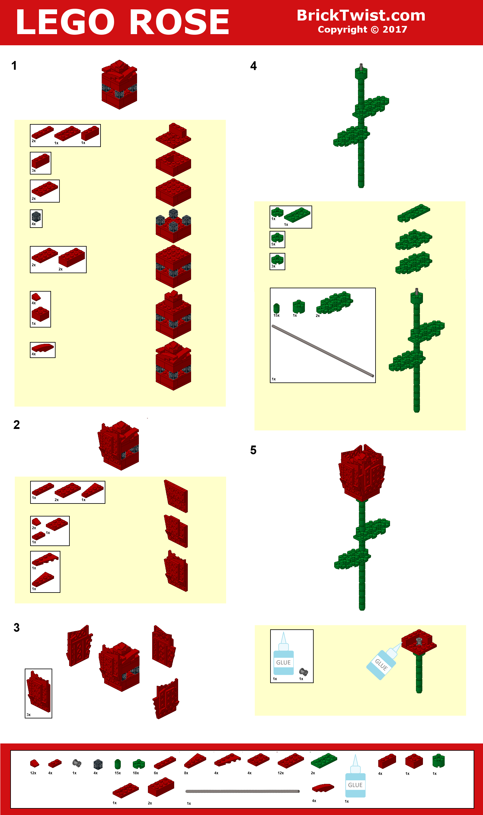 How to Build a Lego Rose - Brick Twist